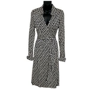 Diane Von Furstenberg Black and White Long Sleeve Dress